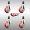 Service Caster 4 Inch 316SS Red Poly Swivel 1-1/2 Inch Expanding Stem Caster Set Brake SCC SCC-SS316EX20S414-PPUB-RED-TLB-112-4 - alternate 4